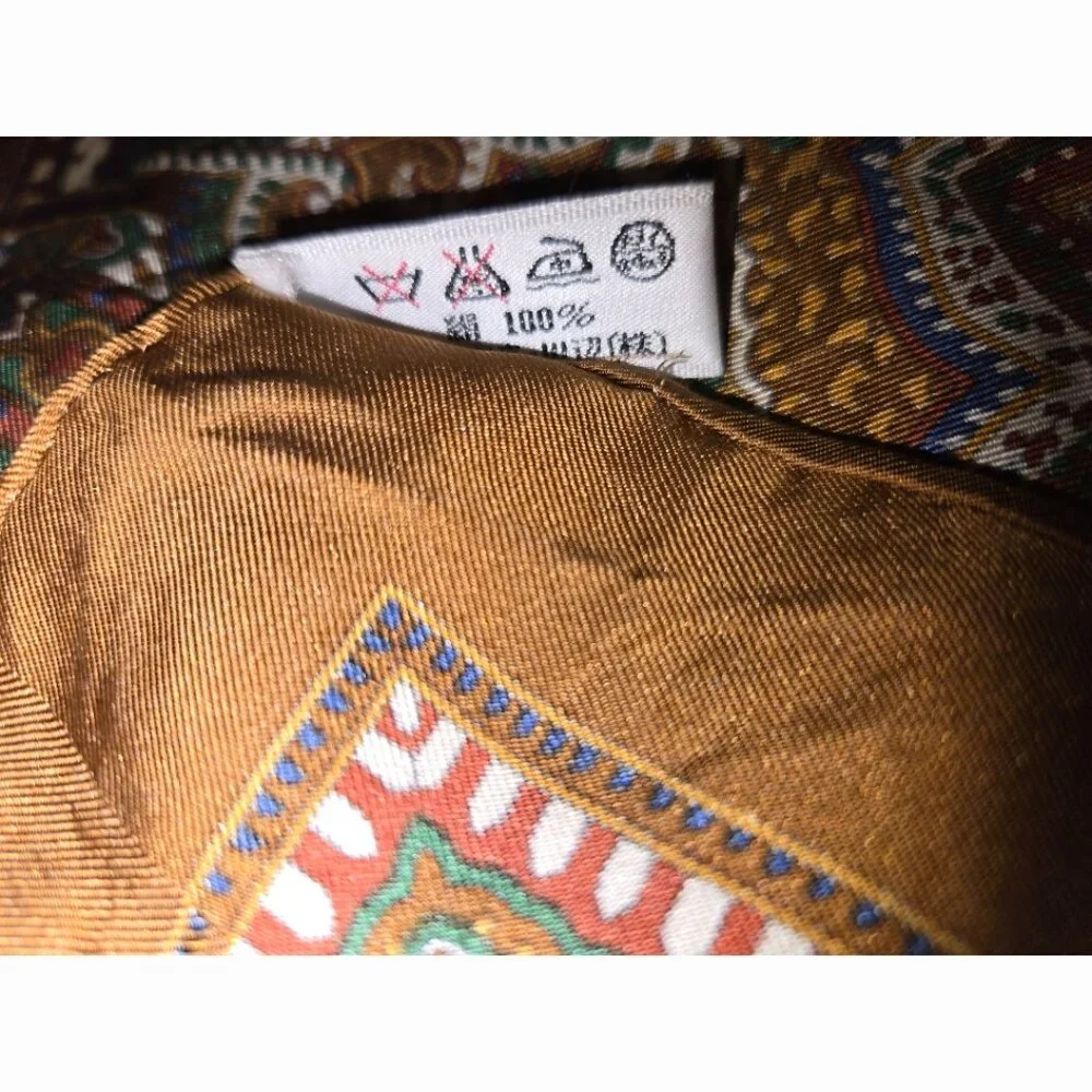 EUC Authentic YSL Paisley Print Silk Scarf